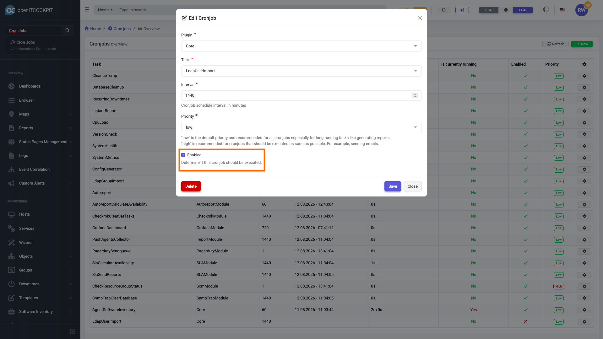 LdapUserImport-Cronjob aktivieren oder erstellen