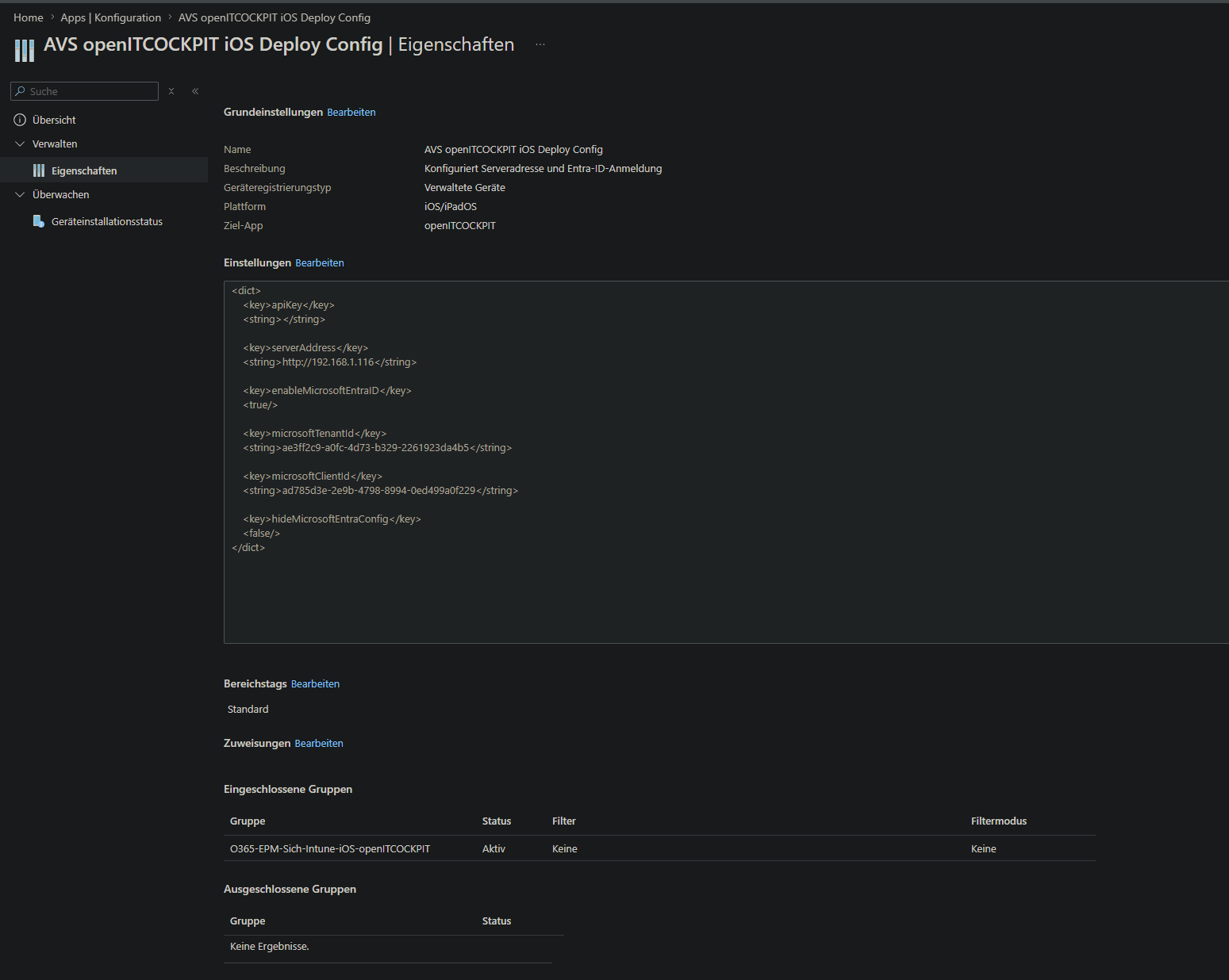 Microsoft Intune - Managed configuration