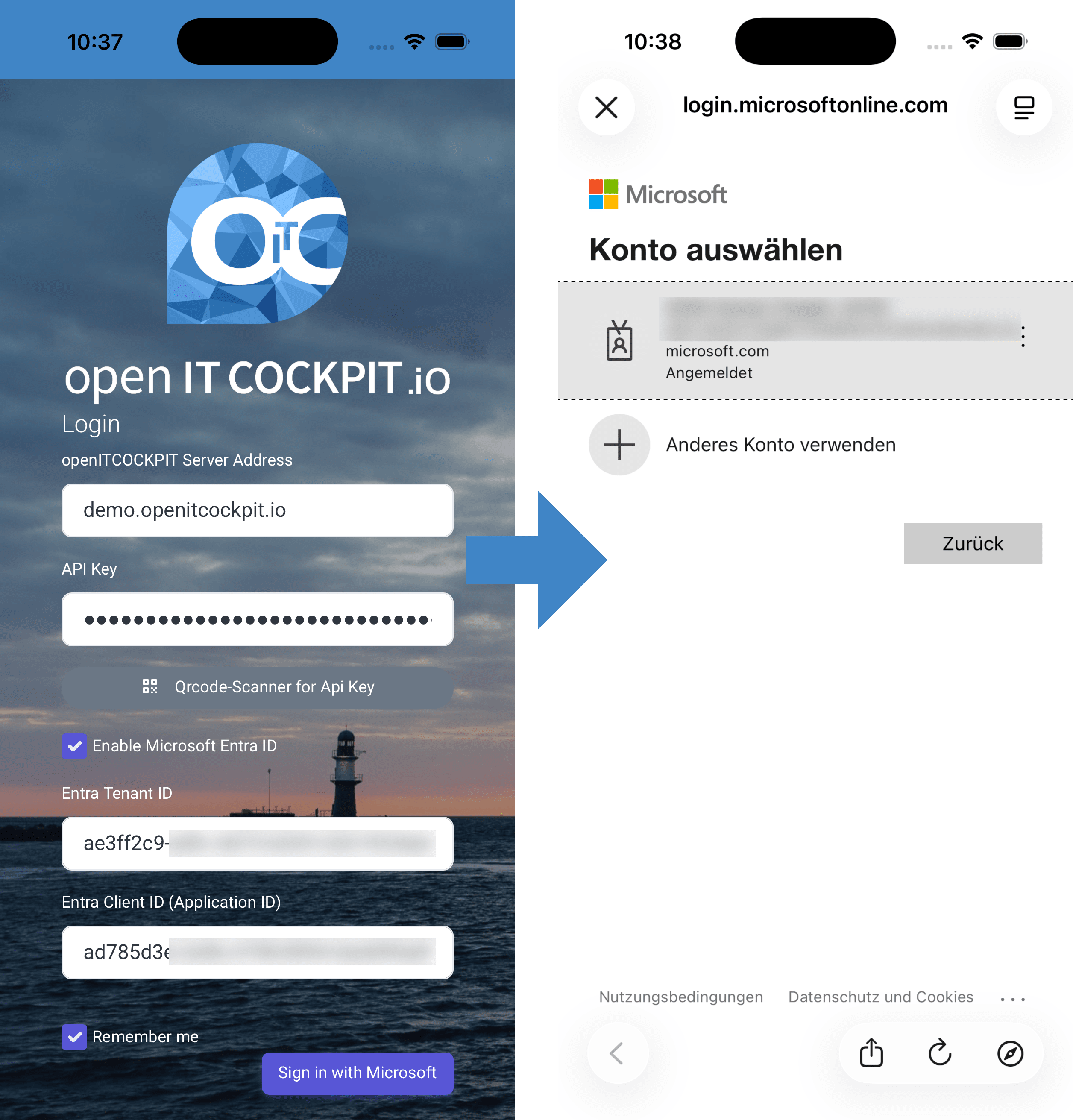 openITCOCKPIT App with Microsoft Entra Login